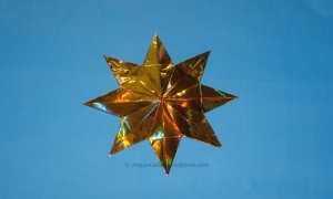Origami 8 Pointed Star - Gold